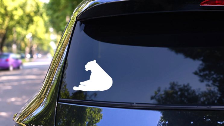 Lioness Lion Laying Down Sticker on a Rear Car Window (New) example