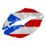 Lip Print Patriotic Kiss Puerto Rico Sticker