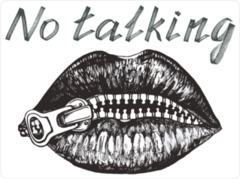 Lips Closed With Zipper No Talking Sticker