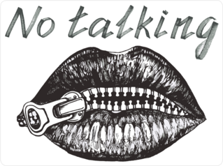 Lips Closed With Zipper No Talking Sticker