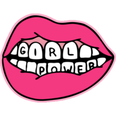 Lips, Girl Power Tattoo Sticker
