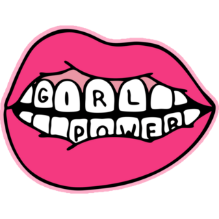 Lips, Girl Power Tattoo Sticker