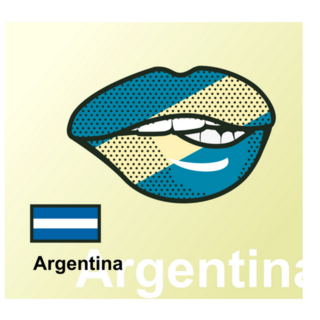 Lips Painted Argentina Flag Sticker
