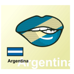 Lips Painted Argentina Flag Sticker