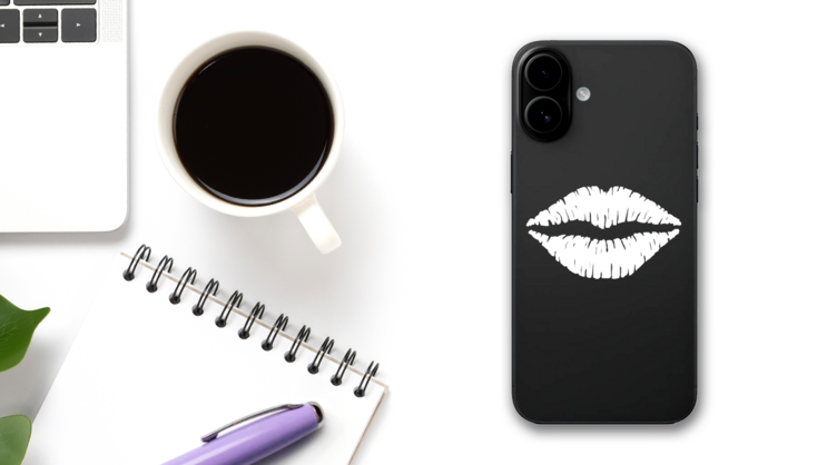 Lips Sticker on a Phone (New) example