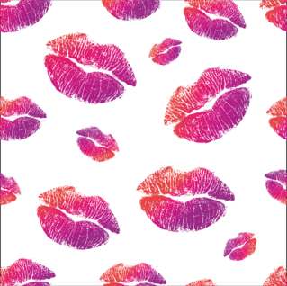 Lipstick Kiss Pattern Sticker