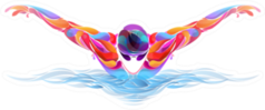 Liquid, Blob Multi Colour, Athlete Sticker