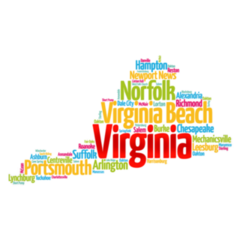 List Of Cities In Virginia Usa State, Map Sticker