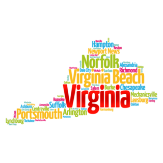 List Of Cities In Virginia Usa State, Map Sticker