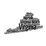 List Of Cities In Virginia Usa Word Map Sticker