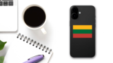 Lithuania Flag Sticker on a Phone (New) example