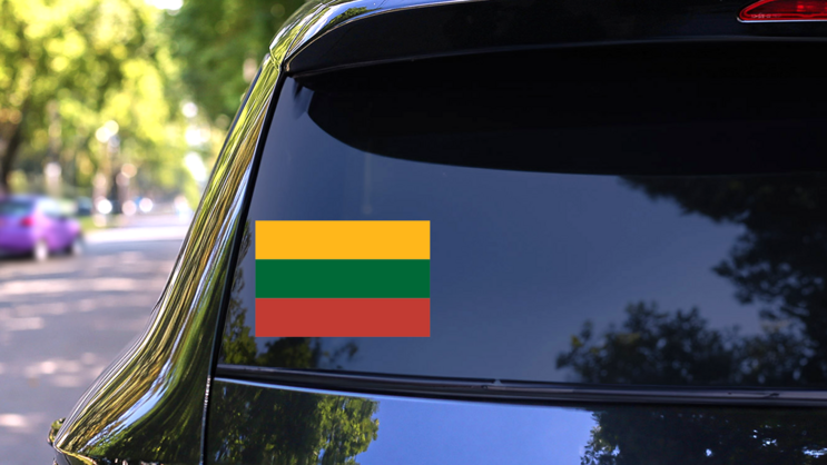 Lithuania Flag Sticker on a Rear Car Window (New) example