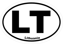 Lithuania Lt Oval Sticker