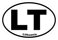 Lithuania Lt Oval Sticker