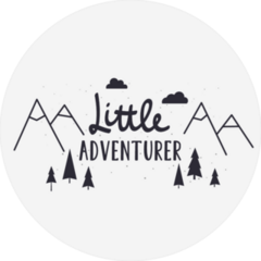 Little Adventurer Lettering With Mountains Sticker