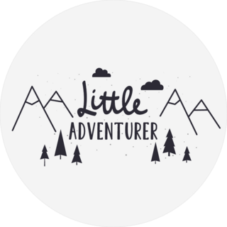Little Adventurer Lettering With Mountains Sticker