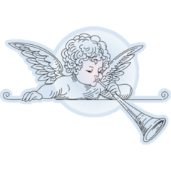Little Angel Playing Trumpet Sticker
