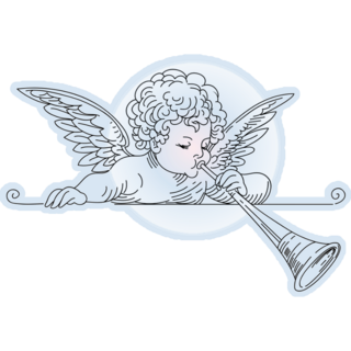 Little Angel Playing Trumpet Sticker