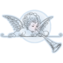 Little Angel Playing Trumpet Sticker