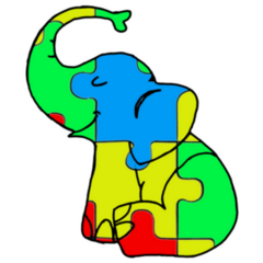 Little Autism Awareness Elephant Puzzle Sticker