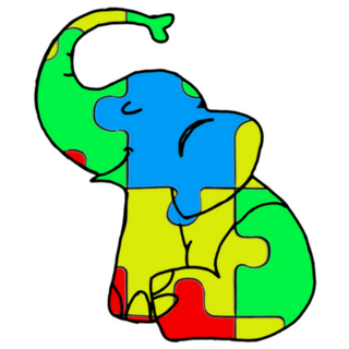 Little Autism Awareness Elephant Puzzle Sticker