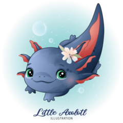 Little Axolotl Watercolor Sticker