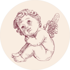 Little Baby Angel Or Cupid Sketch Sticker