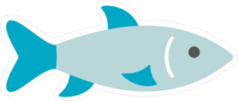 Little Blue Fish Sticker