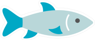 Little Blue Fish Sticker