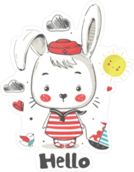 Little Bunny Sailor Baby Sticker