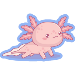 Little Cartoon Axolotl Sticker