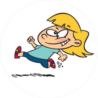 Little Cartoon Girl Jogging Sticker