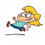 Little Cartoon Girl Jogging Sticker