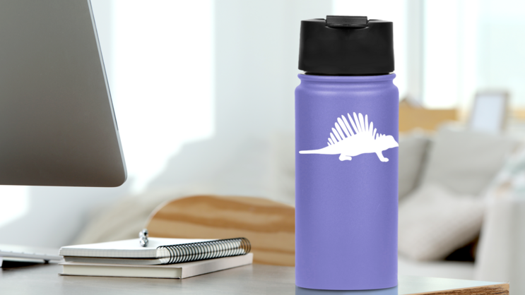 Little Crawling Dinosaur Sticker on a Water Bottle (New) example