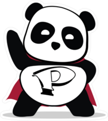 Little Cute Panda Superhero Sticker