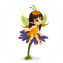 Little Fairy Sitting On A Flower Sticker