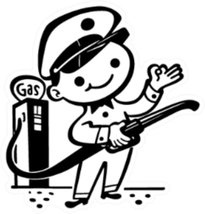 Little Gas Attendant Or Mechanic - Retro Illustration Sticker
