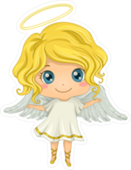 Little Girl Dressed As An Angel Sticker