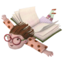 Little Girl Flying With A Book Wings Sticker