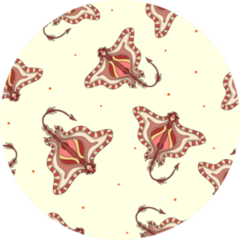 Little Hand Drawn Stingrays With Pink Pattern Sticker