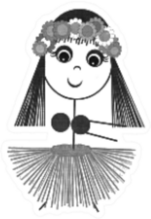 Little Hawaiian Dancer Drawing Sticker