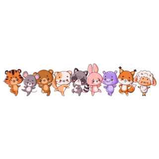 Little Kawaii Animals Sticker