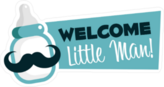 Little Man Baby Shower Sticker