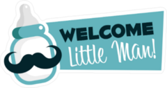 Little Man Baby Shower Sticker