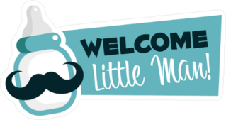 Little Man Baby Shower Sticker