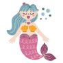 Little Mermaid Illustration Bubbles Sticker