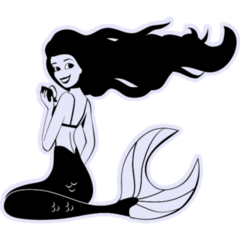 Little Mermaid Illustration Sticker