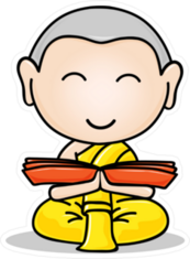 Little Monk Studying Buddhas Teaching Sticker
