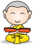 Little Monk Studying Buddhas Teaching Sticker