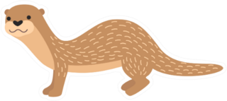 Little Otter Cartoon Sticker